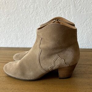 Isabel Marant Tan Suede Ankle Booties